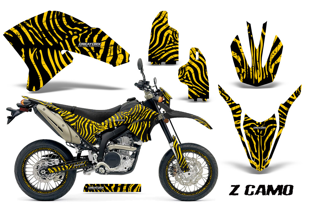 Yamaha WR250X R Graphics Kit ZCamo Yellow NP Rims
